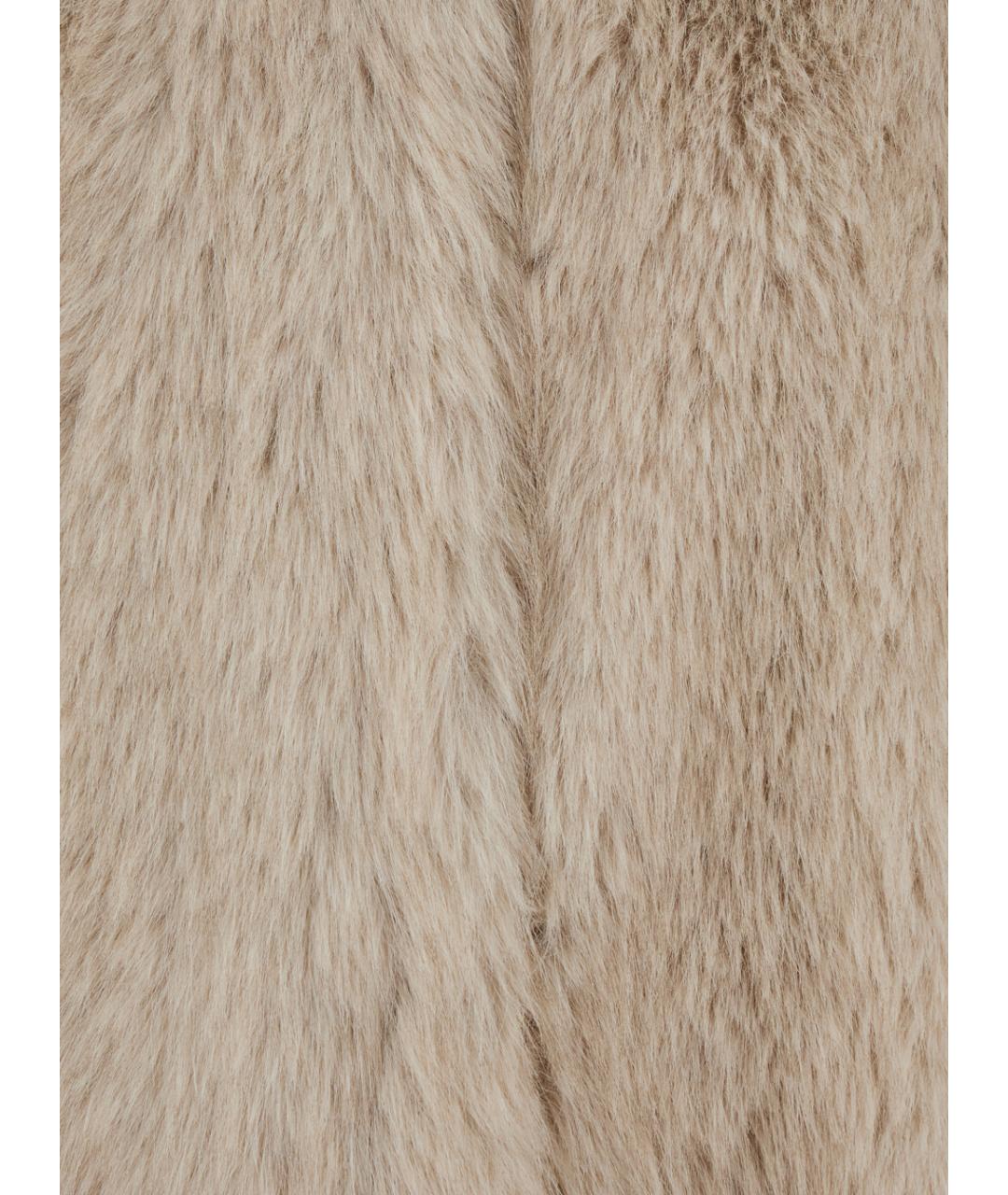 MAX MARA STUDIO Бежевая полиэстеровая шуба, фото 3