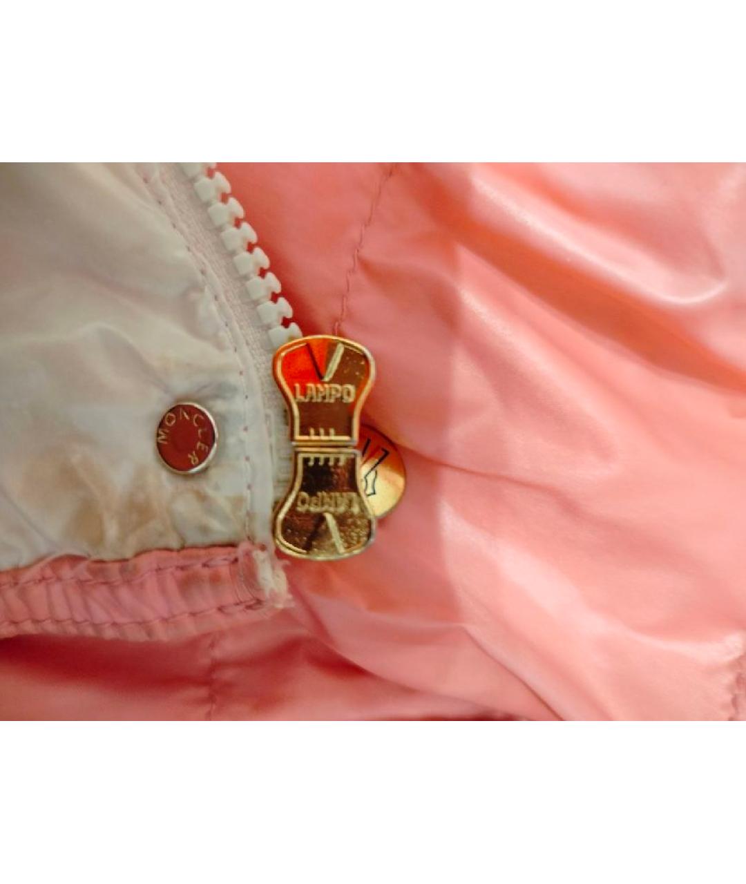 MONCLER Розовая полиэстеровая куртка, фото 6