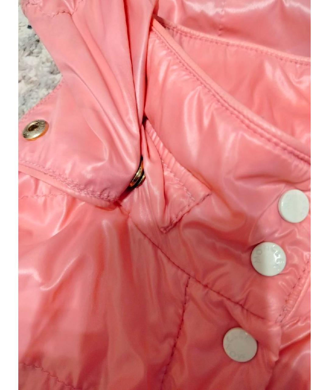 MONCLER Розовая полиэстеровая куртка, фото 4