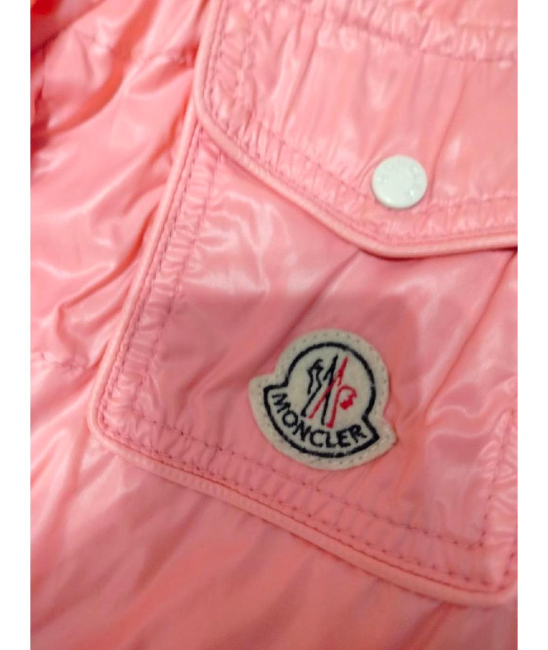 MONCLER Розовая полиэстеровая куртка, фото 2