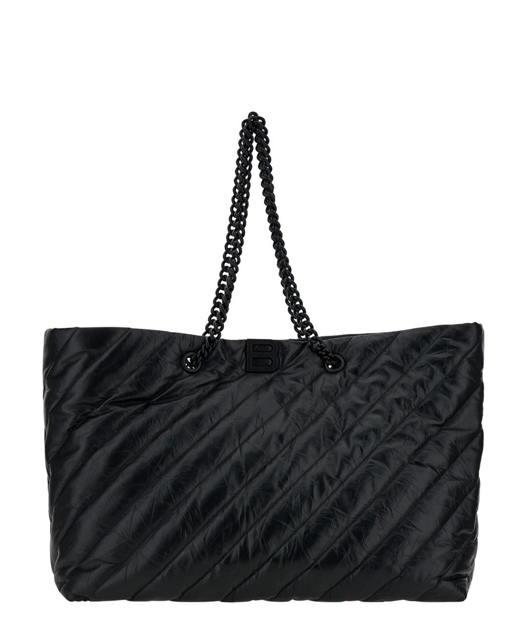 BALENCIAGA Черная кожаная сумка тоут, фото 1