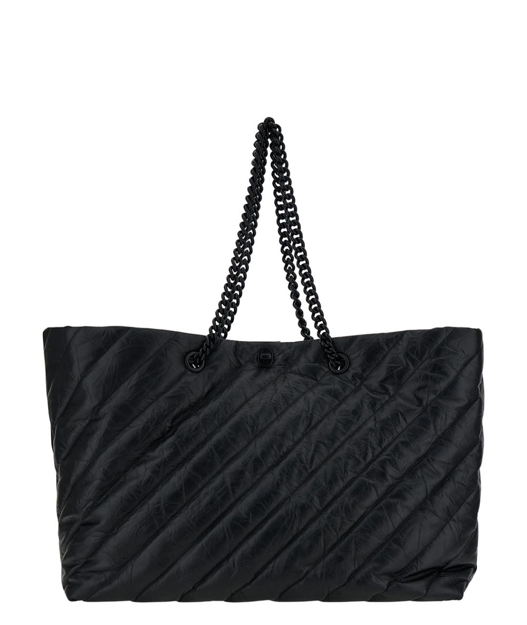 BALENCIAGA Черная кожаная сумка тоут, фото 4