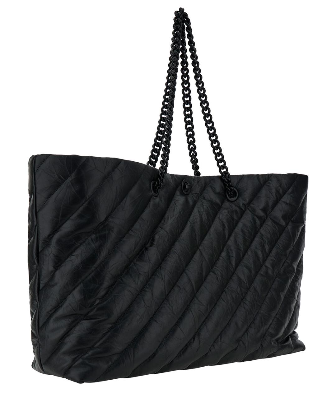 BALENCIAGA Черная кожаная сумка тоут, фото 3