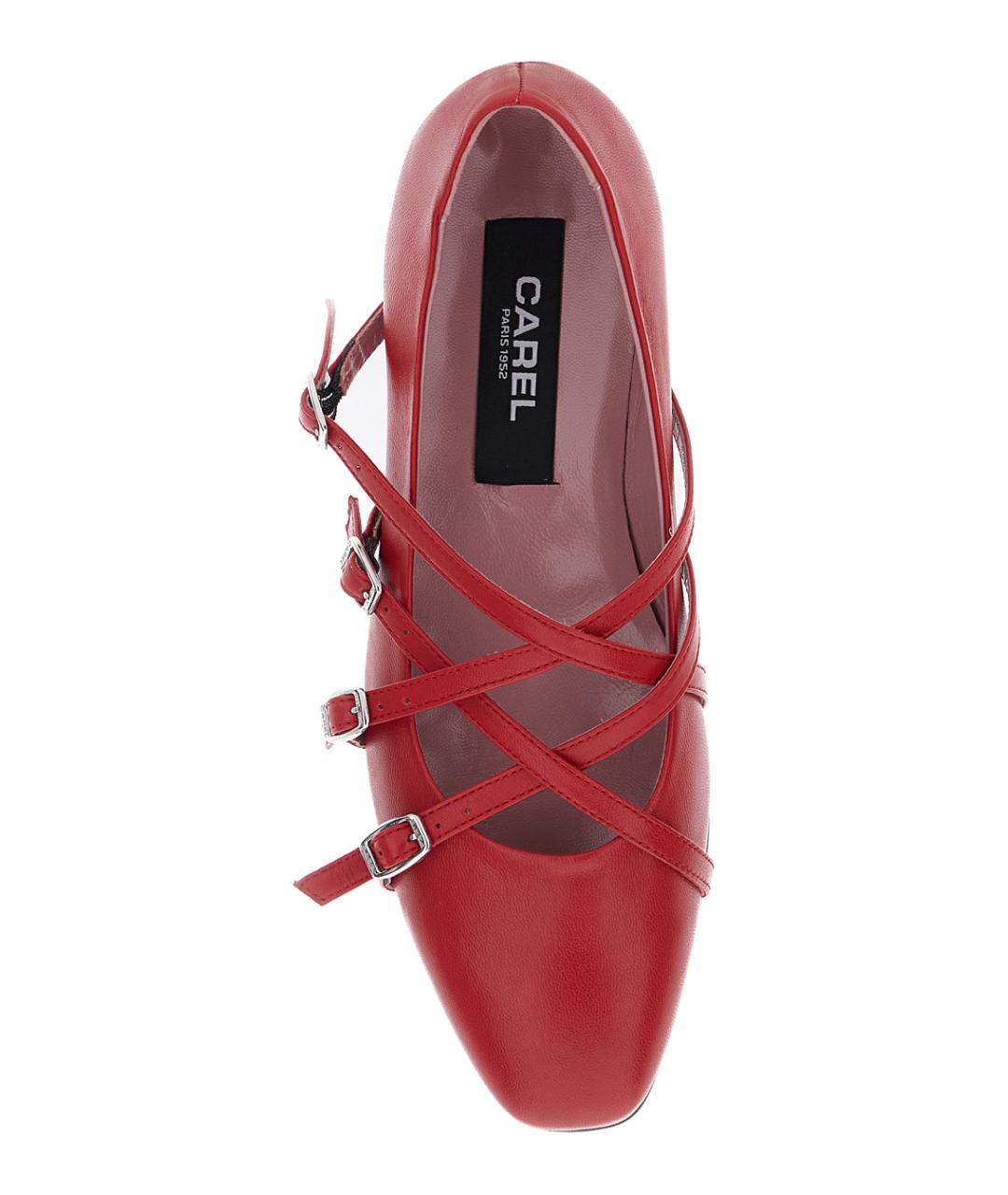 CAREL Красные кожаные балетки, фото 4