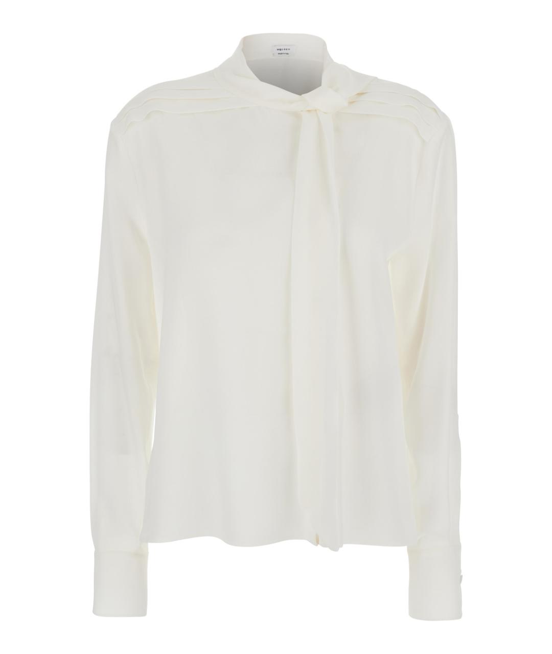 ALEXANDER MCQUEEN Белая шелковая блузы, фото 1
