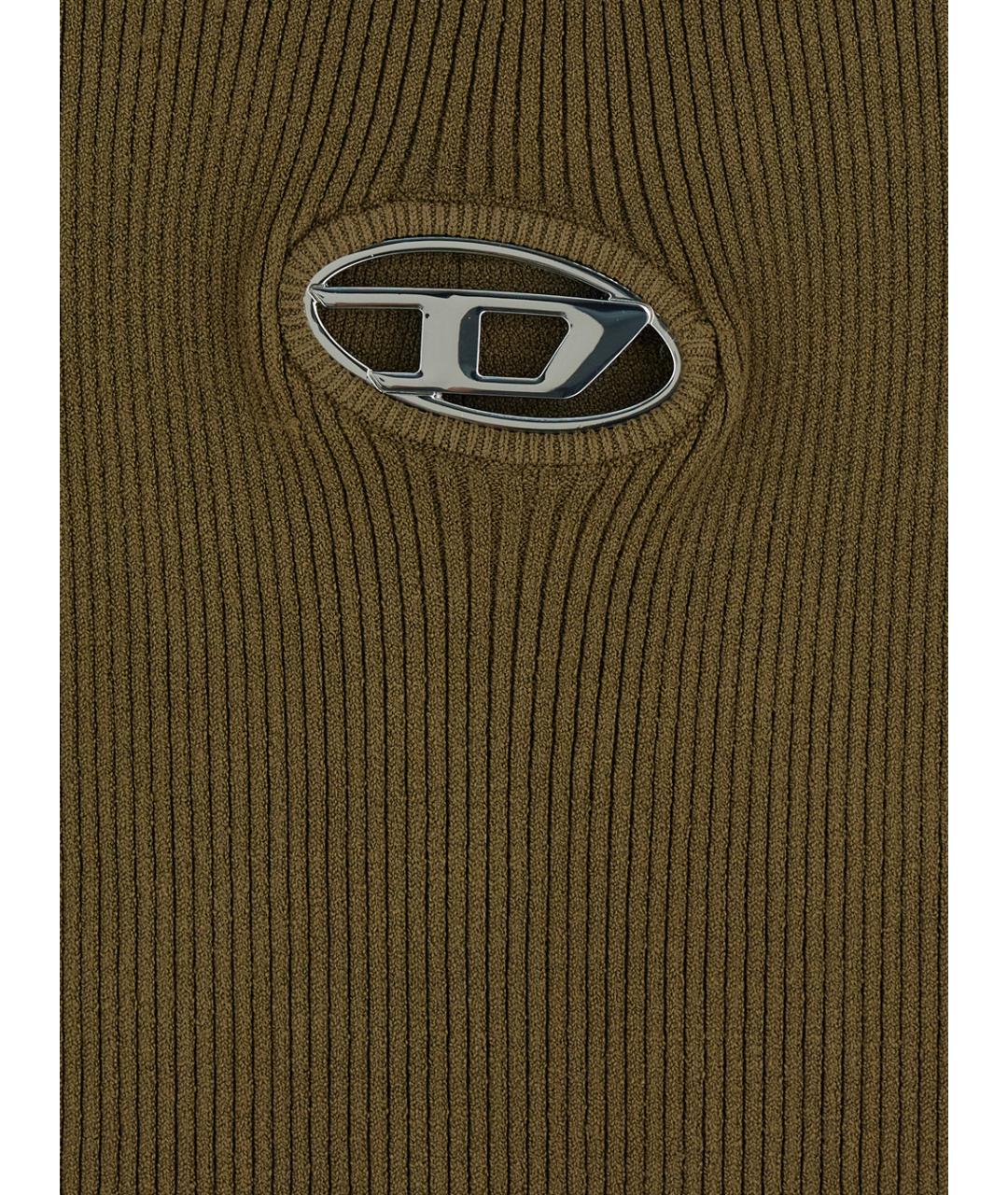 DIESEL Зеленые вискозное повседневное платье, фото 3