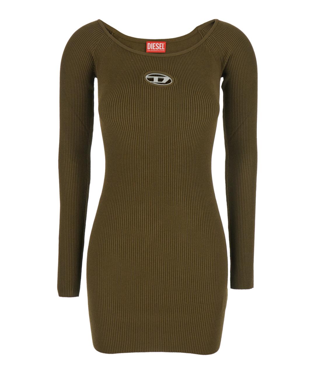 DIESEL Зеленые вискозное повседневное платье, фото 1