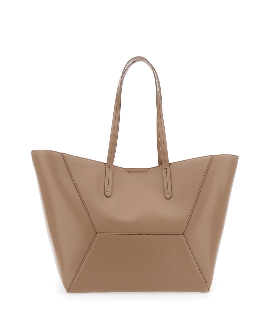 BRUNELLO CUCINELLI Бежевая кожаная сумка тоут, фото 2