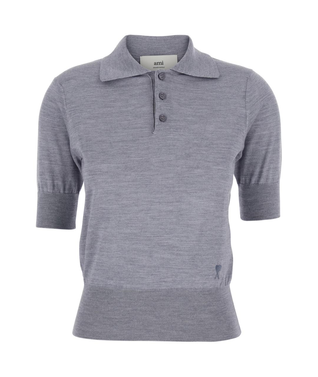 Ami Paris Серая шерстяная футболка, фото 1