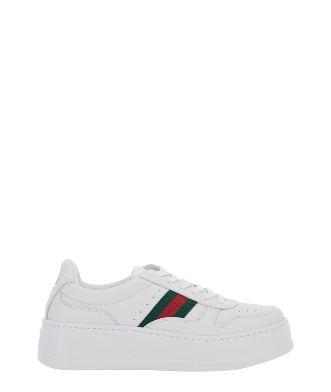 GUCCI Белые кожаные кроссовки, фото 1