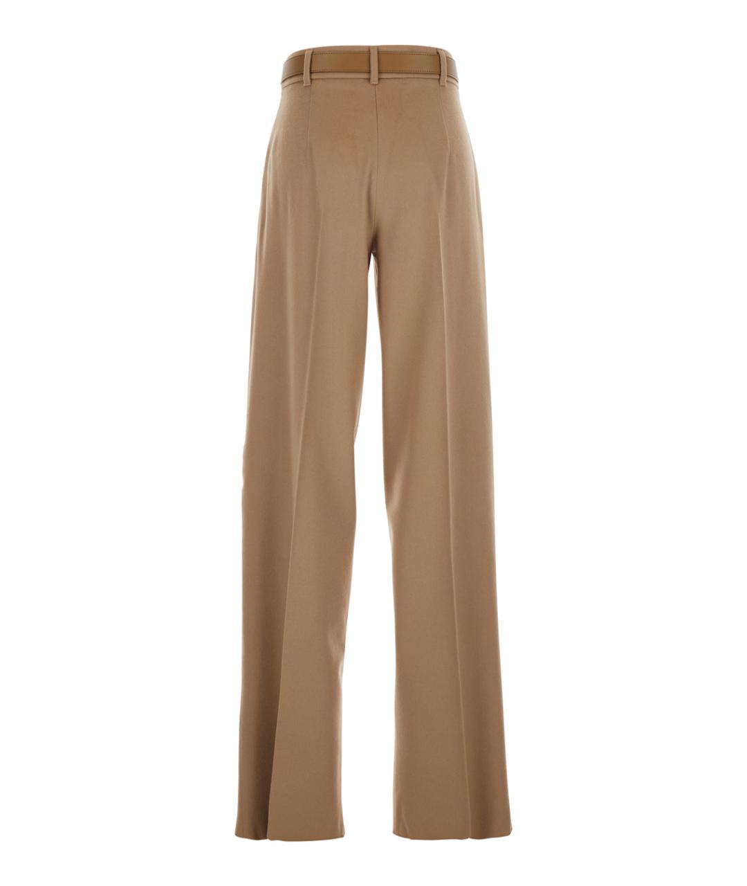 MAX MARA STUDIO Бежевые шерстяные прямые брюки, фото 2