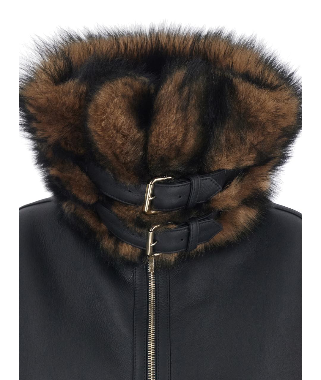 FENDI Черный кожаный жилет, фото 3