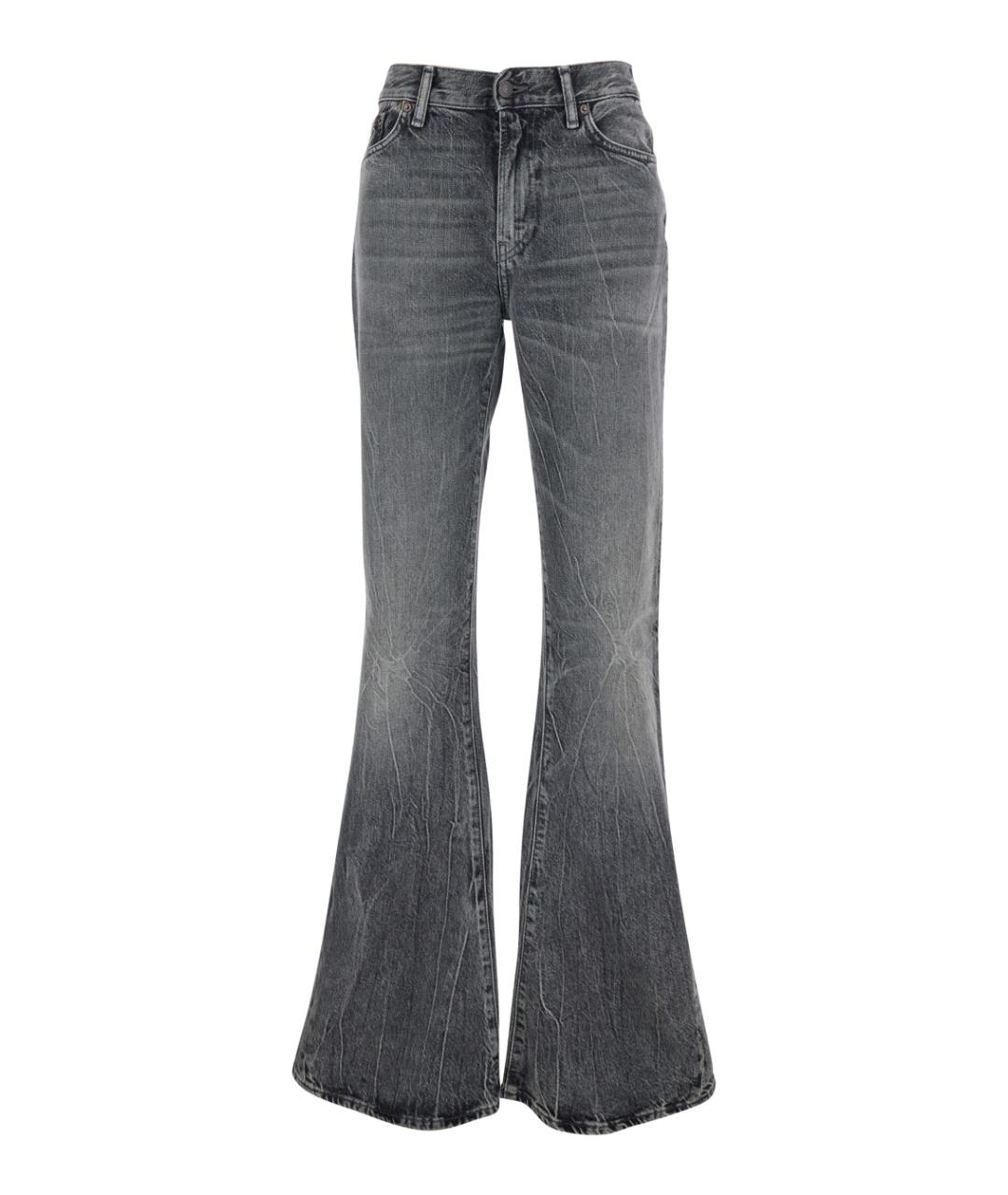 ACNE STUDIOS Серые хлопковые джинсы клеш, фото 1