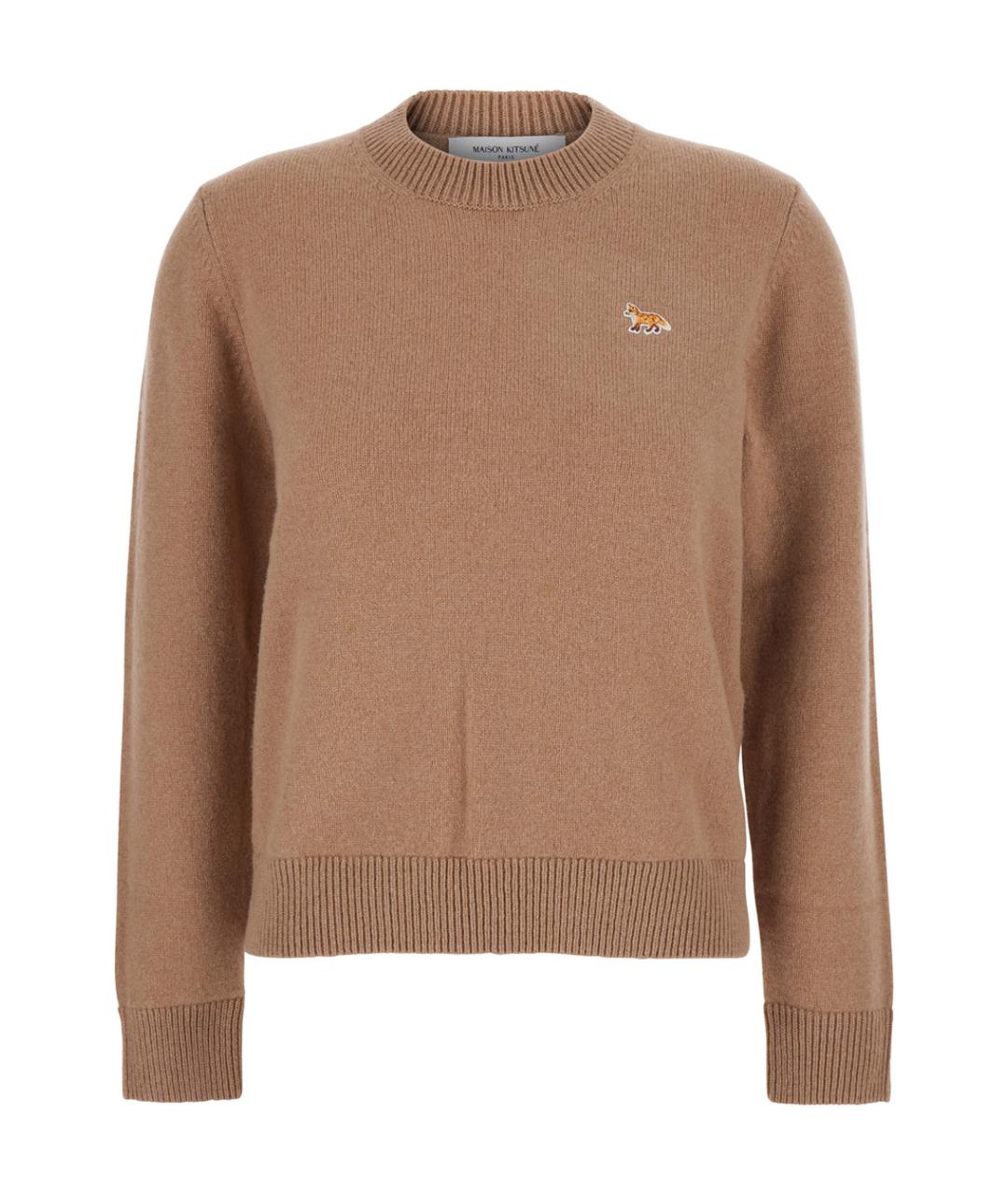 MAISON KITSUNE Коричневый шерстяной джемпер / свитер, фото 1