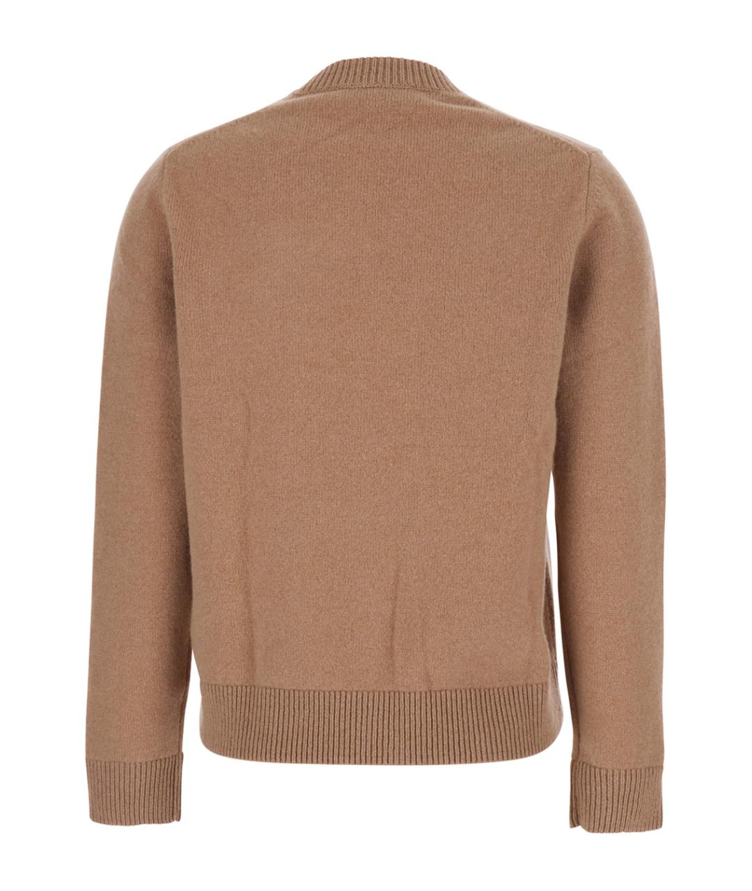 MAISON KITSUNE Коричневый шерстяной джемпер / свитер, фото 2