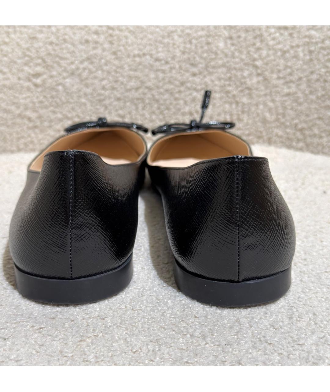 PRADA Черные кожаные балетки, фото 4
