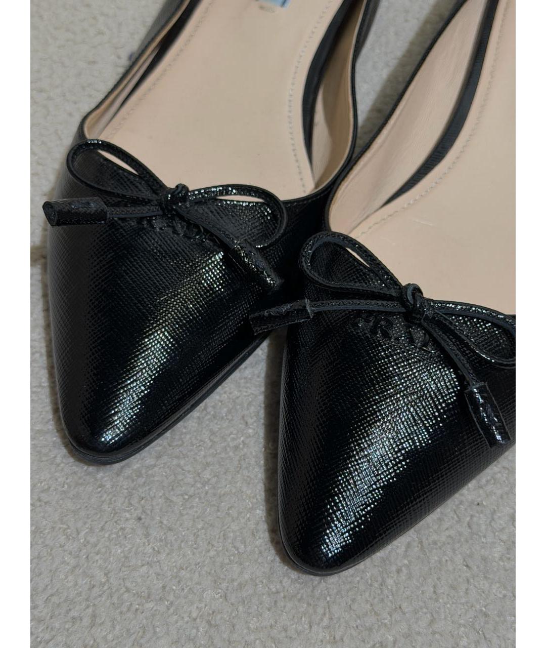 PRADA Черные кожаные балетки, фото 5