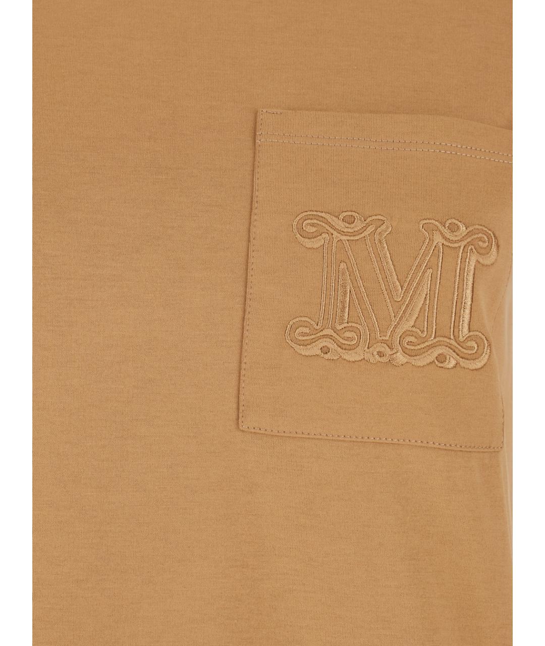 MAX MARA Горчичная хлопковая футболка, фото 3