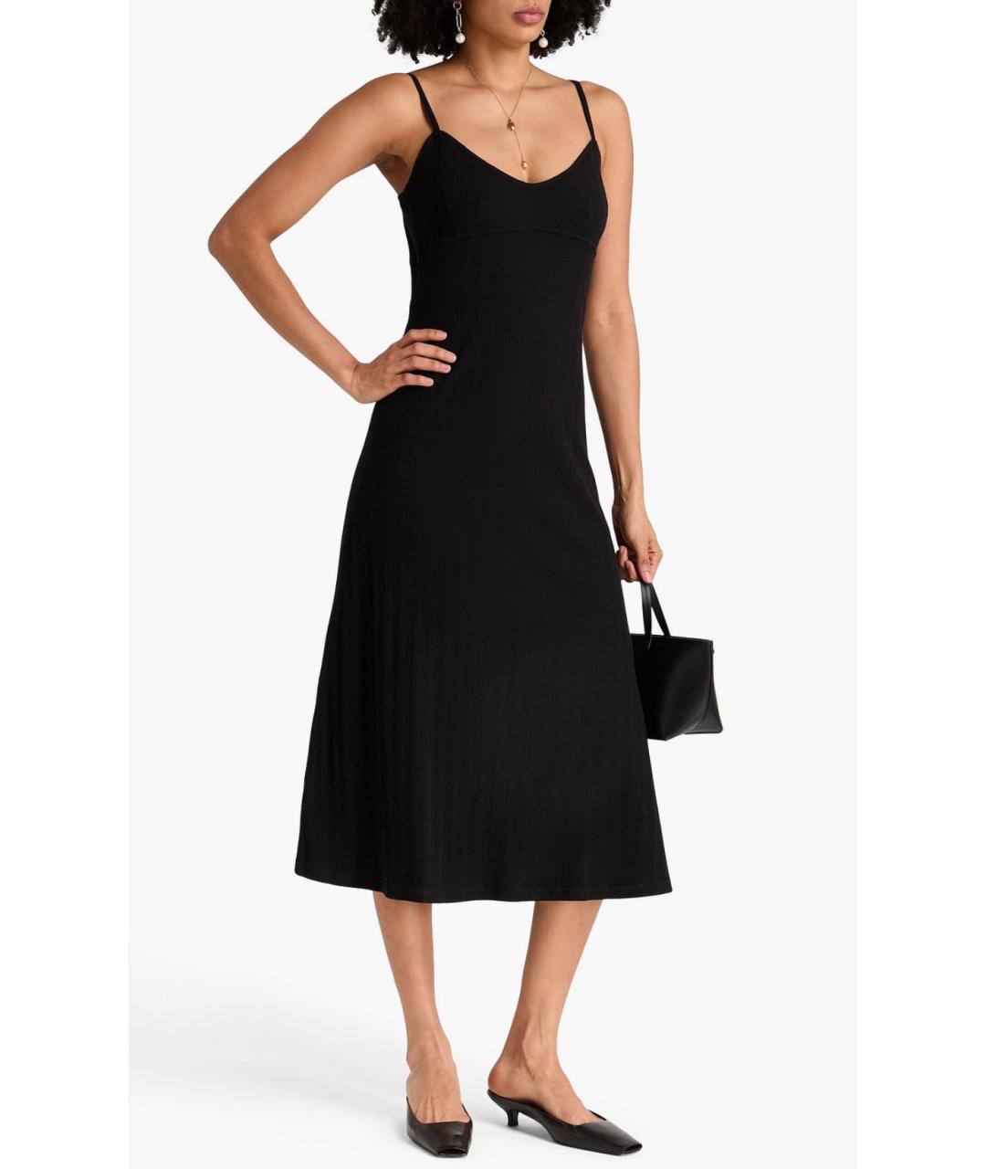 TOTEME Черное хлопковое коктейльное платье, фото 2