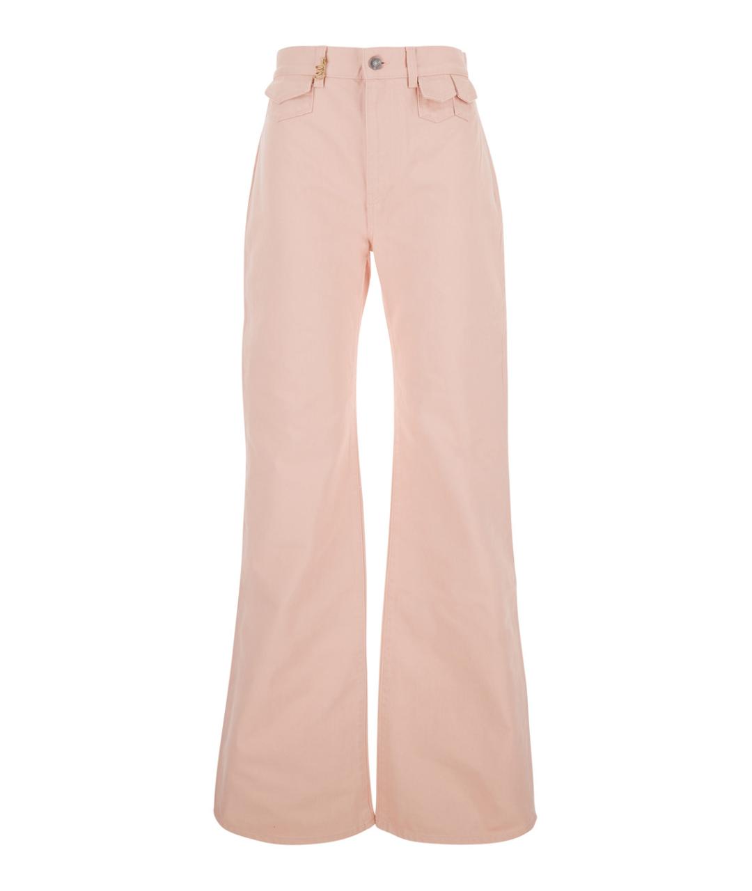 CHLOE Розовые хлопковые джинсы клеш, фото 1