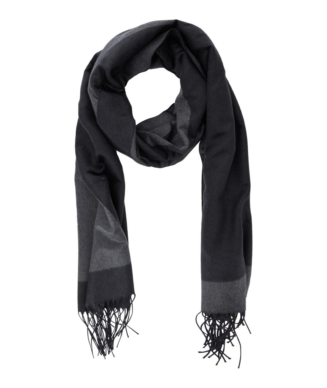 SAINT LAURENT Серый шелковый шарф, фото 1