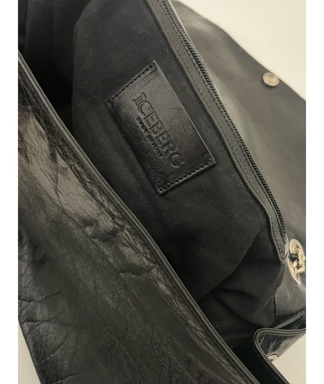 ICEBERG Черная сумка через плечо из лакированной кожи, фото 4