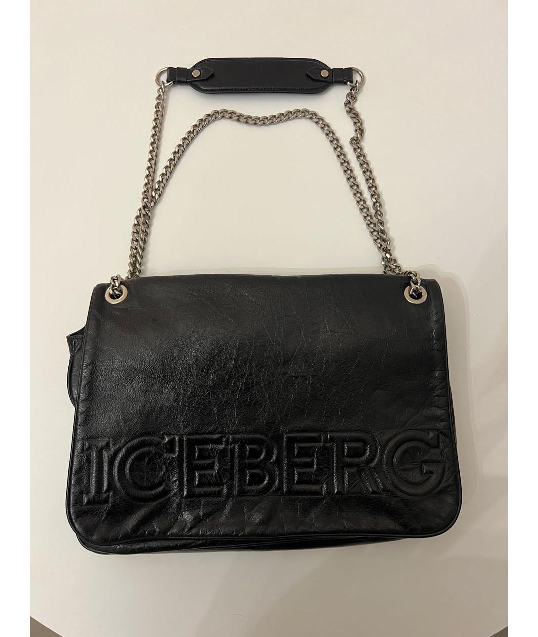 ICEBERG Черная сумка через плечо из лакированной кожи, фото 5