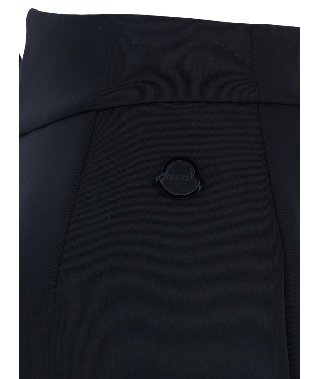 MONCLER Черная полиэстеровая юбка миди, фото 3