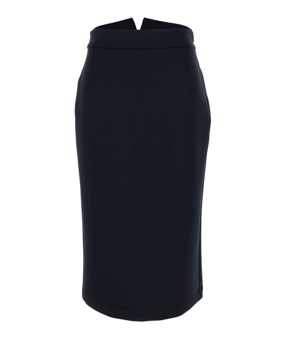 MONCLER Черная полиэстеровая юбка миди, фото 1