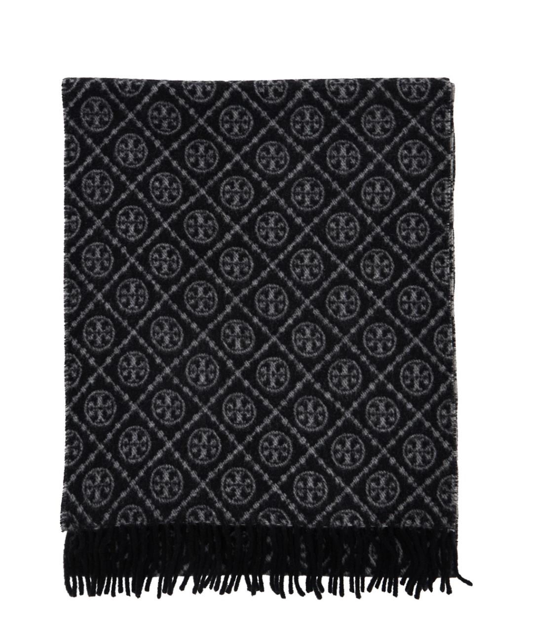 TORY BURCH Черный шерстяной шарф, фото 1