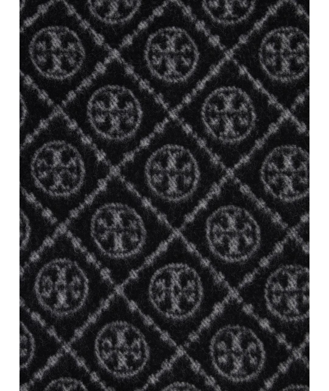 TORY BURCH Черный шерстяной шарф, фото 3