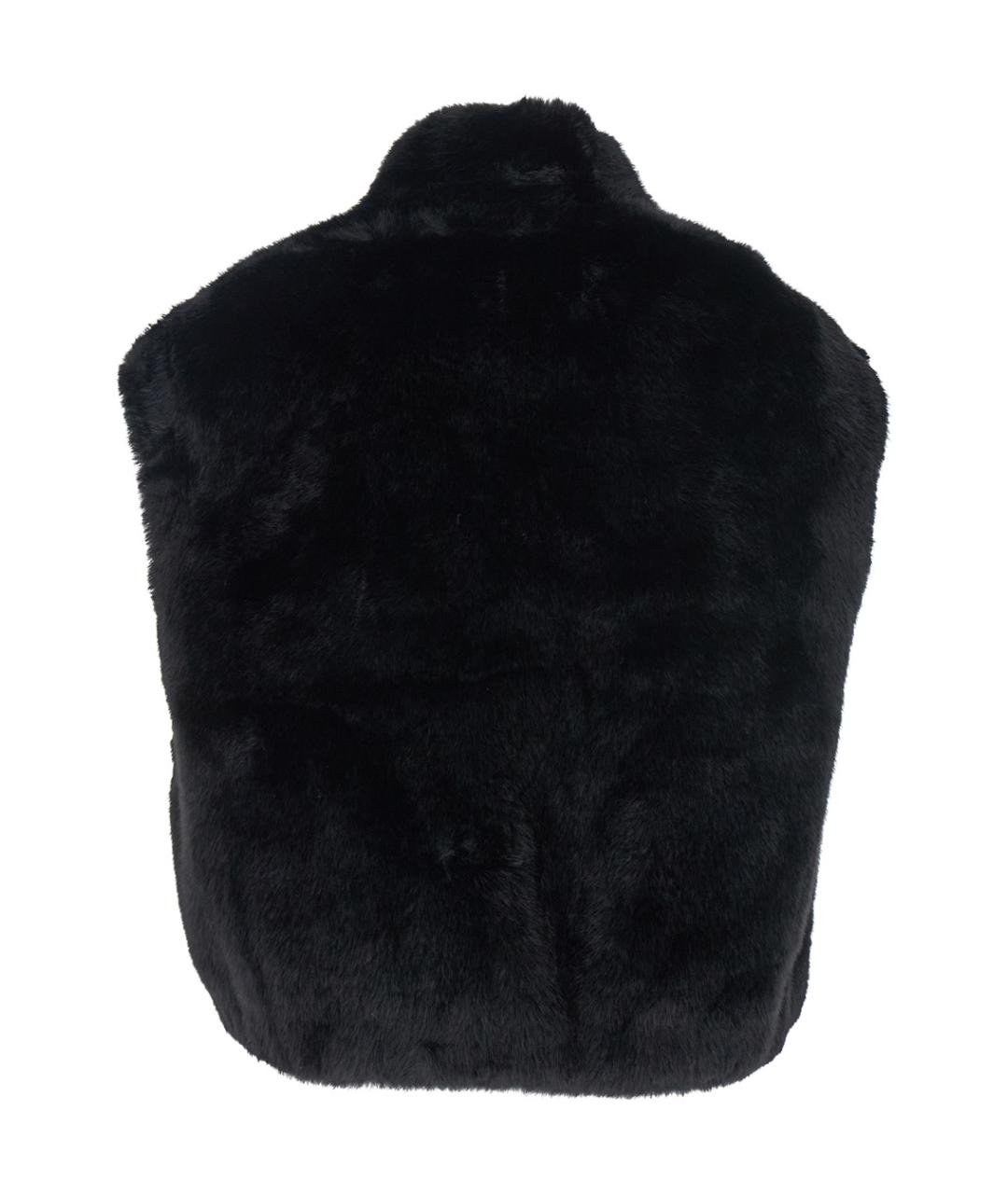 GIOVANNI PARIS Черный меховой жилет, фото 2
