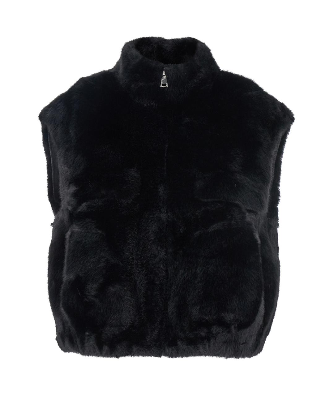 GIOVANNI PARIS Черный меховой жилет, фото 1