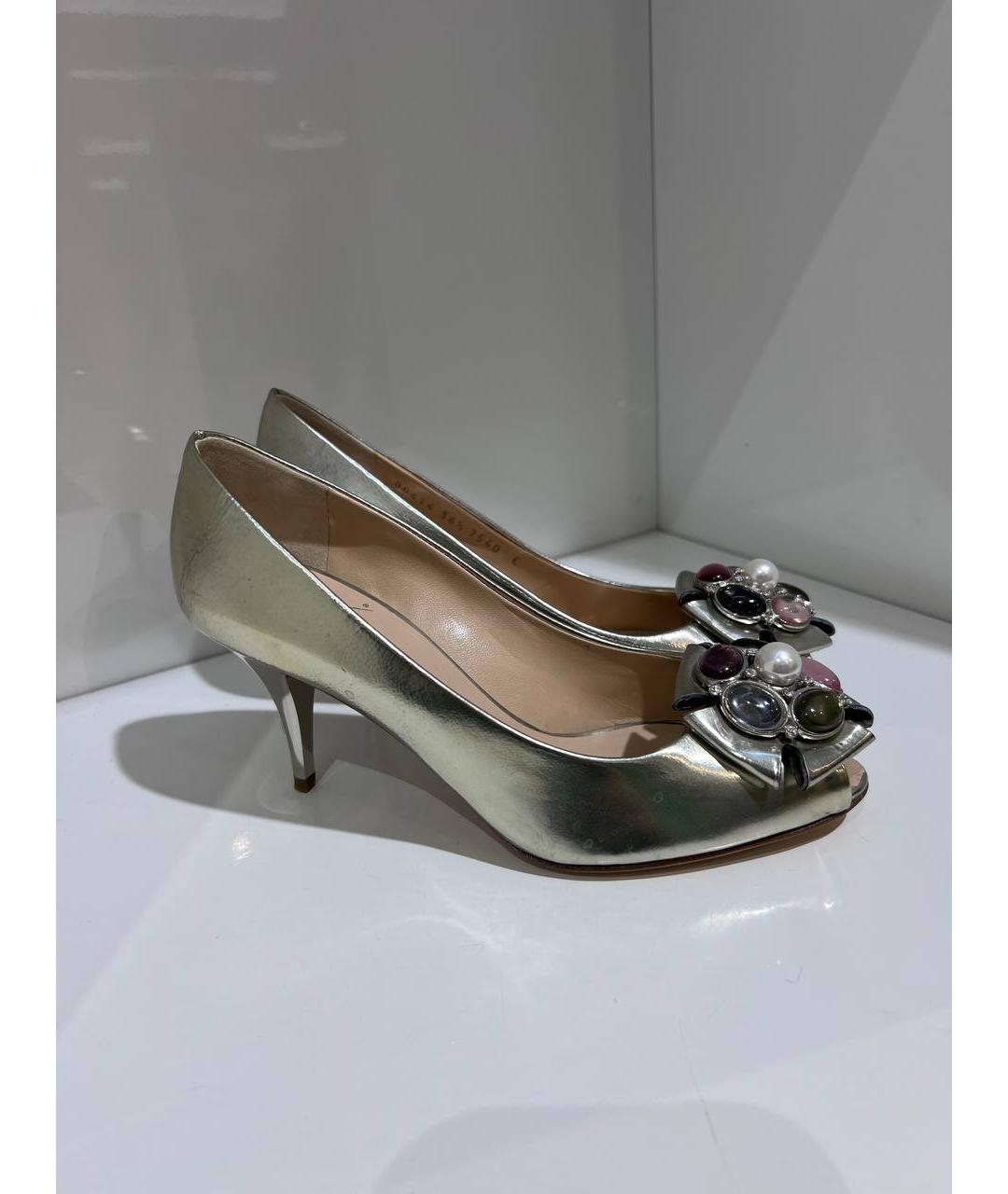 GIUSEPPE ZANOTTI DESIGN Золотые кожаные туфли, фото 3