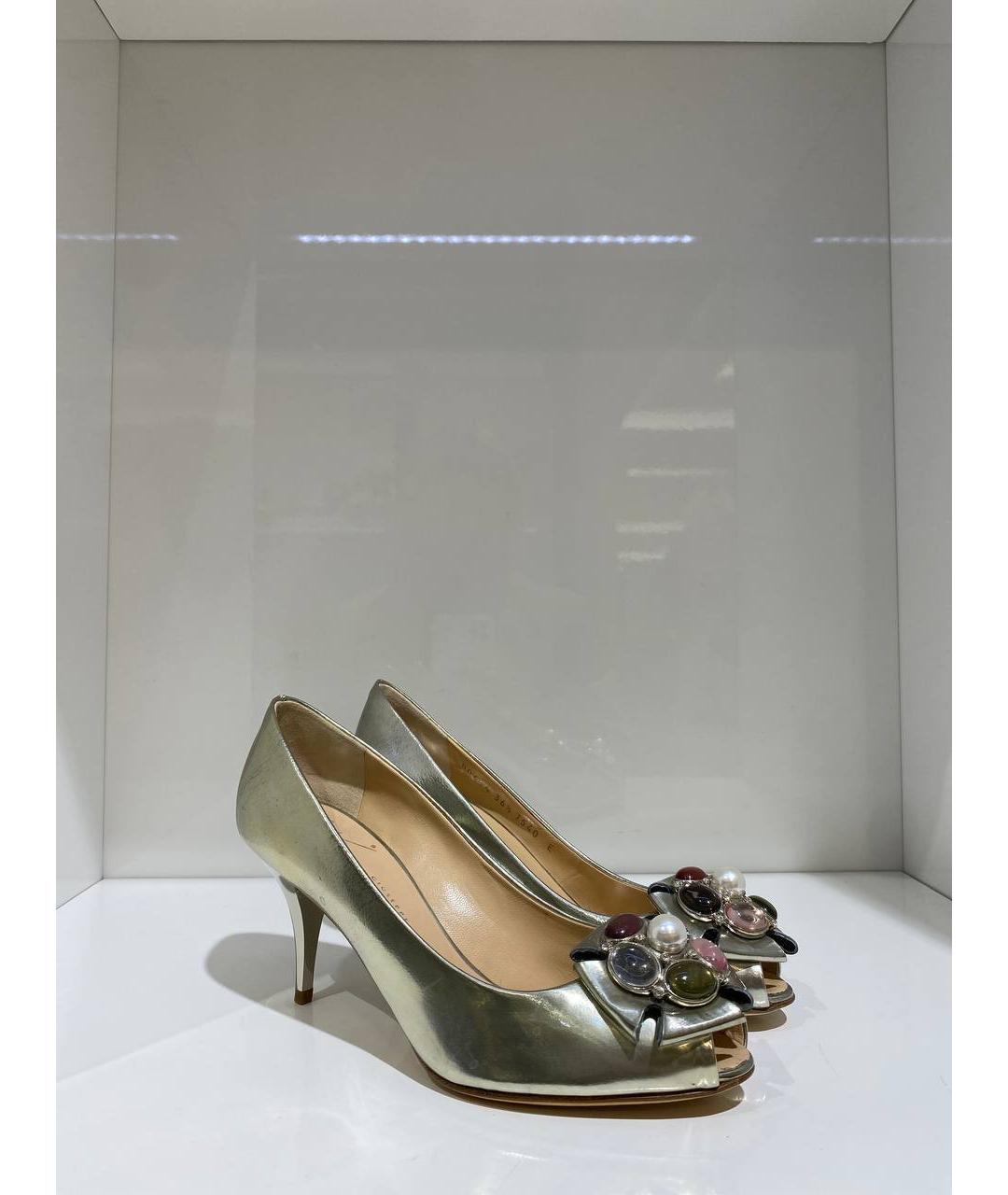 GIUSEPPE ZANOTTI DESIGN Золотые кожаные туфли, фото 2