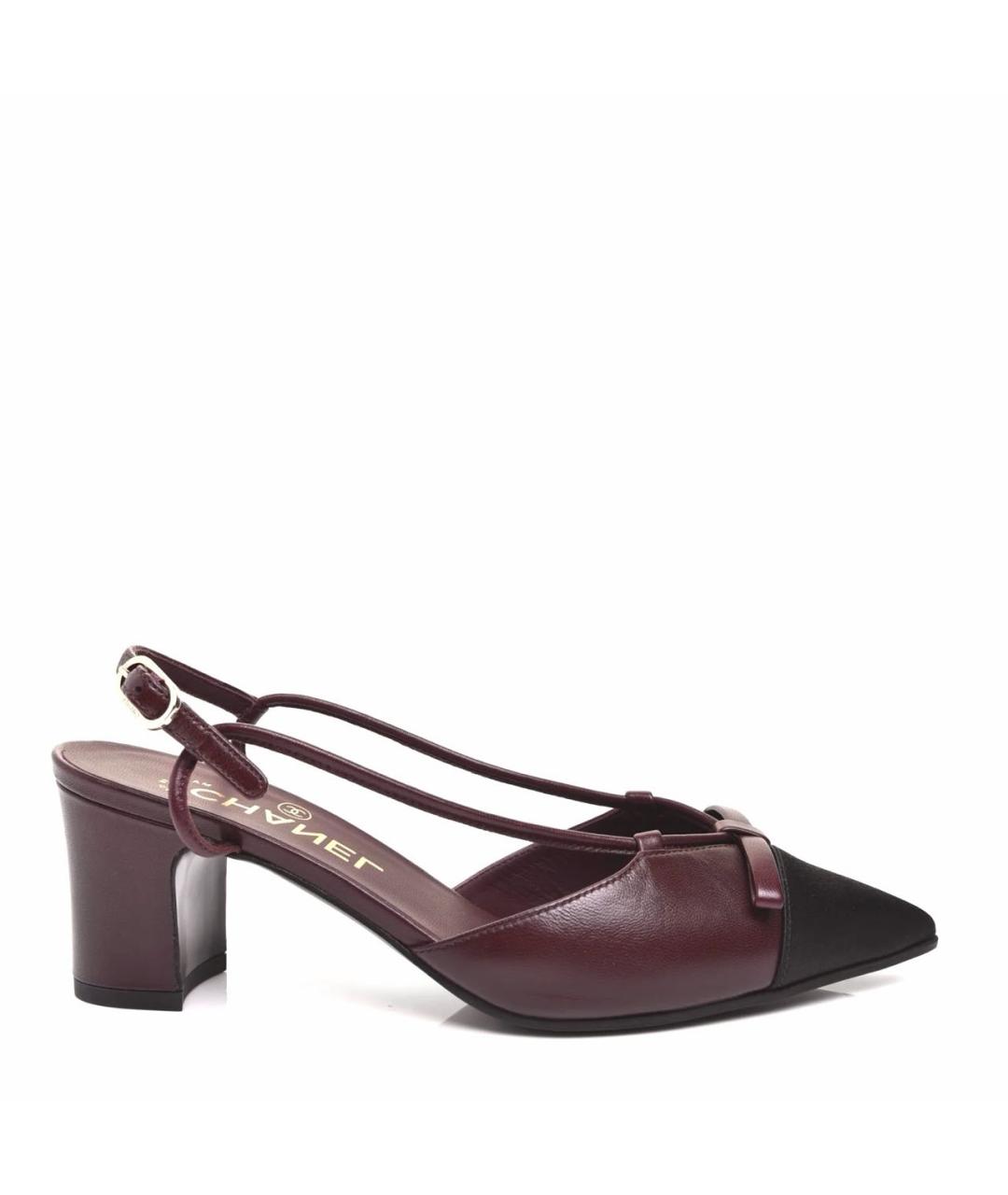 CHANEL Бордовые кожаные туфли, фото 1