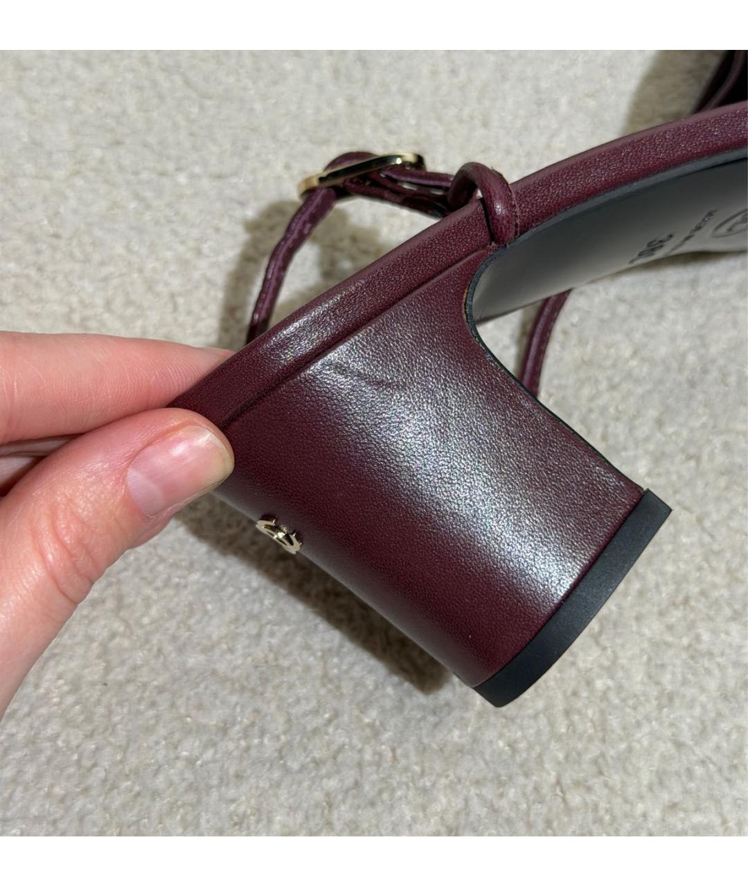 CHANEL Бордовые кожаные туфли, фото 7