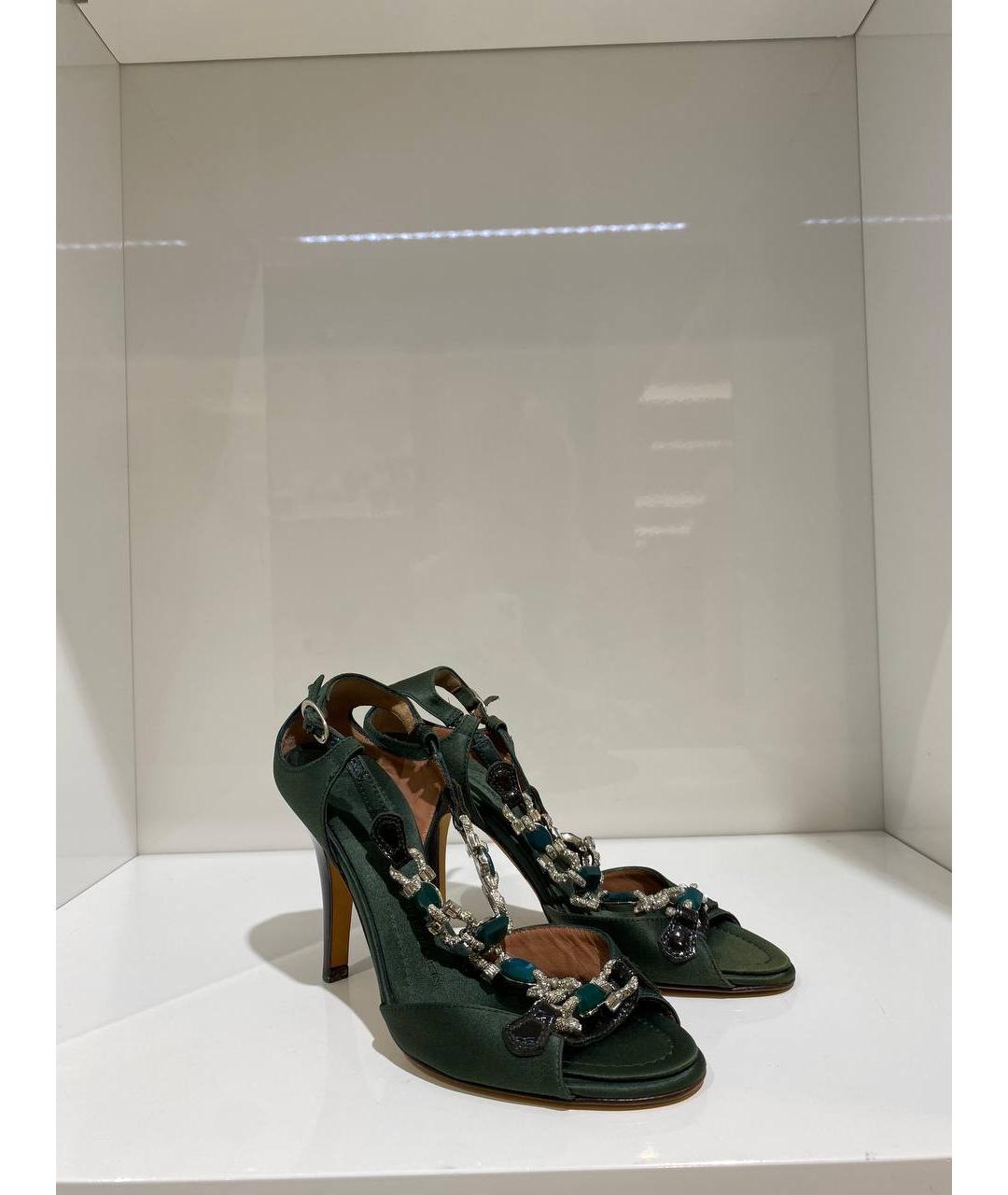 GIUSEPPE ZANOTTI DESIGN Зеленые кожаные босоножки, фото 2