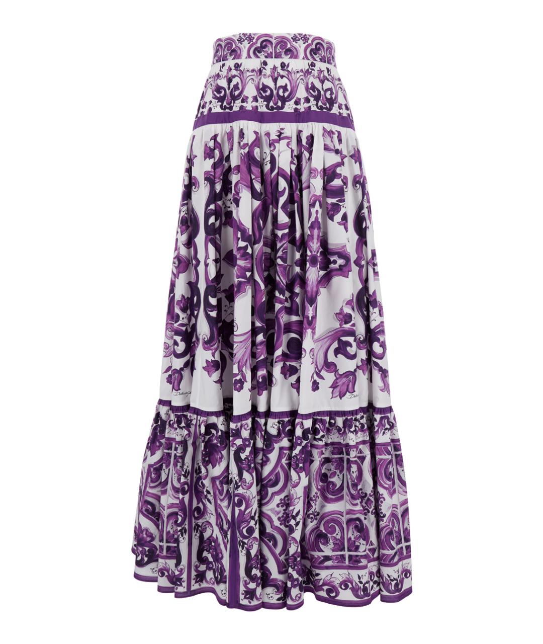 DOLCE&GABBANA Фиолетовая хлопковая юбка макси, фото 1