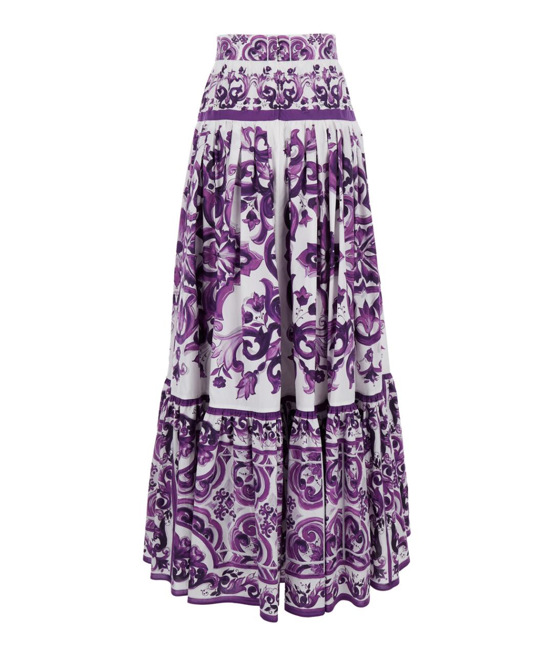 DOLCE&GABBANA Фиолетовая хлопковая юбка макси, фото 2