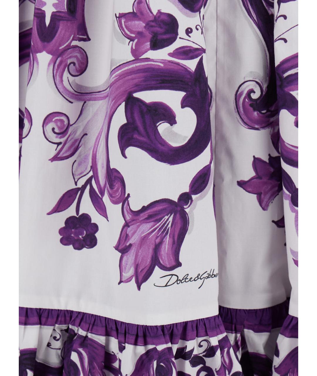 DOLCE&GABBANA Фиолетовая хлопковая юбка макси, фото 3