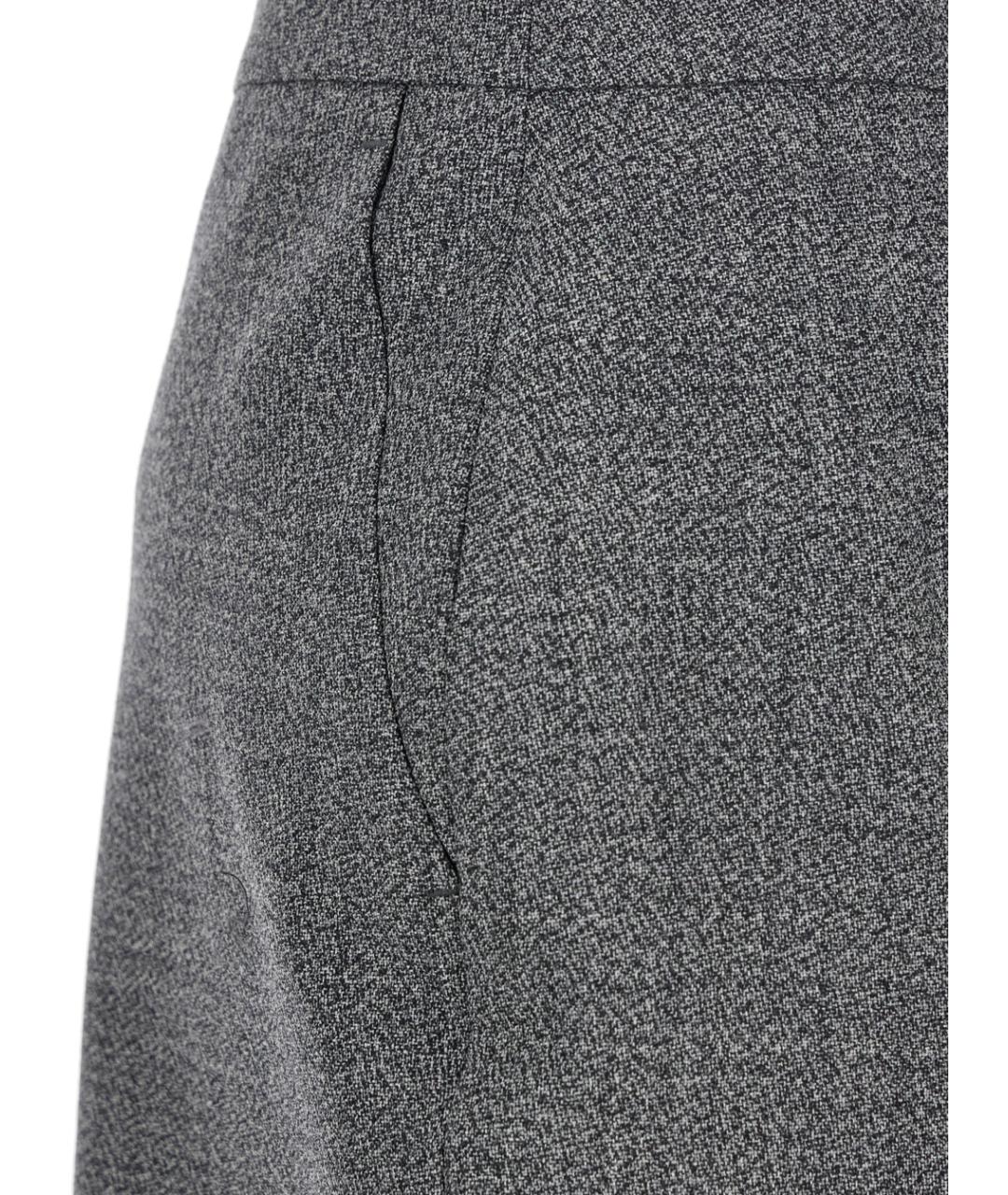 ALEXANDER MCQUEEN Серая шерстяная юбка миди, фото 3
