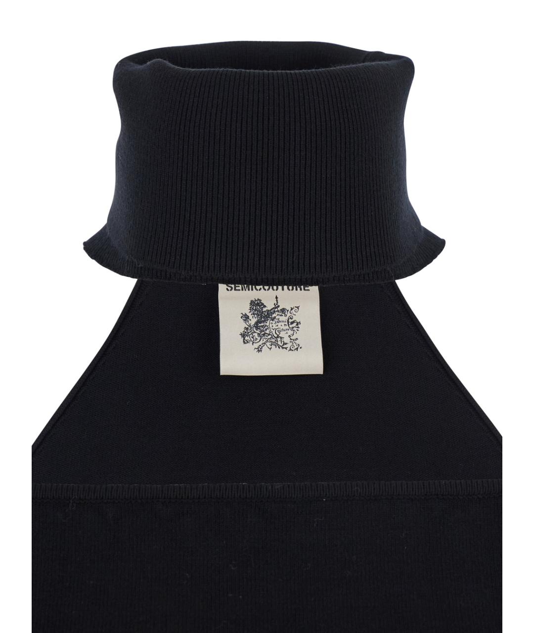 SEMICOUTURE Черная вискозная водолазка, фото 3