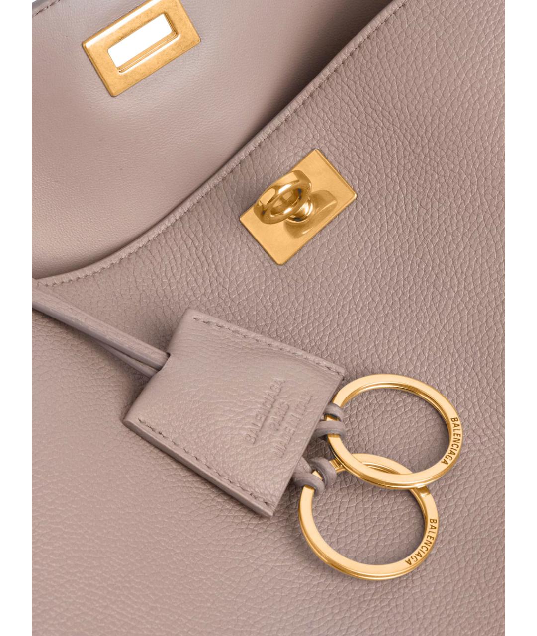 BALENCIAGA Бежевая кожаная сумка тоут, фото 3