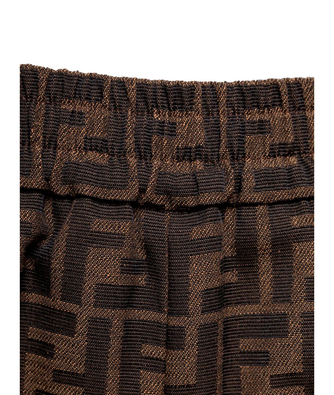 FENDI Коричневые полиэстеровые шорты, фото 3