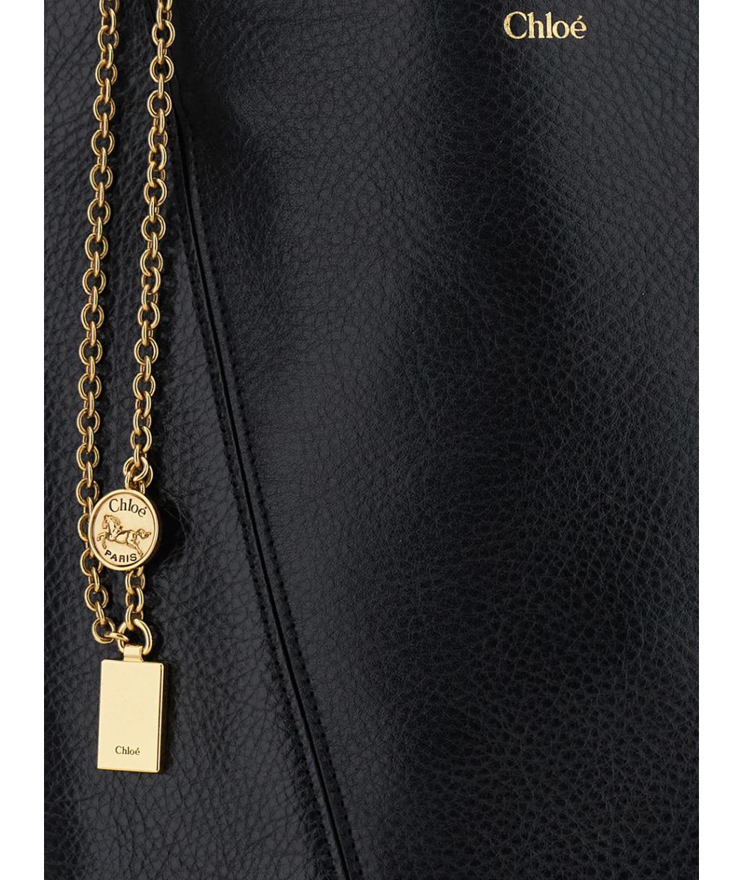 CHLOE Черная кожаная сумка через плечо, фото 4