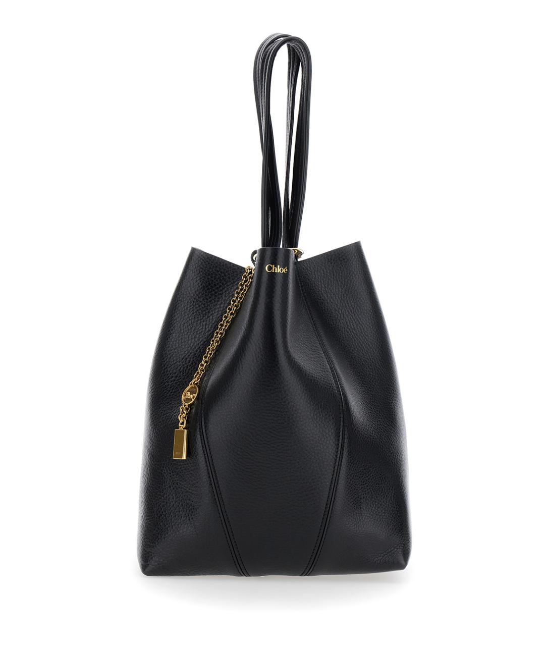 CHLOE Черная кожаная сумка через плечо, фото 2