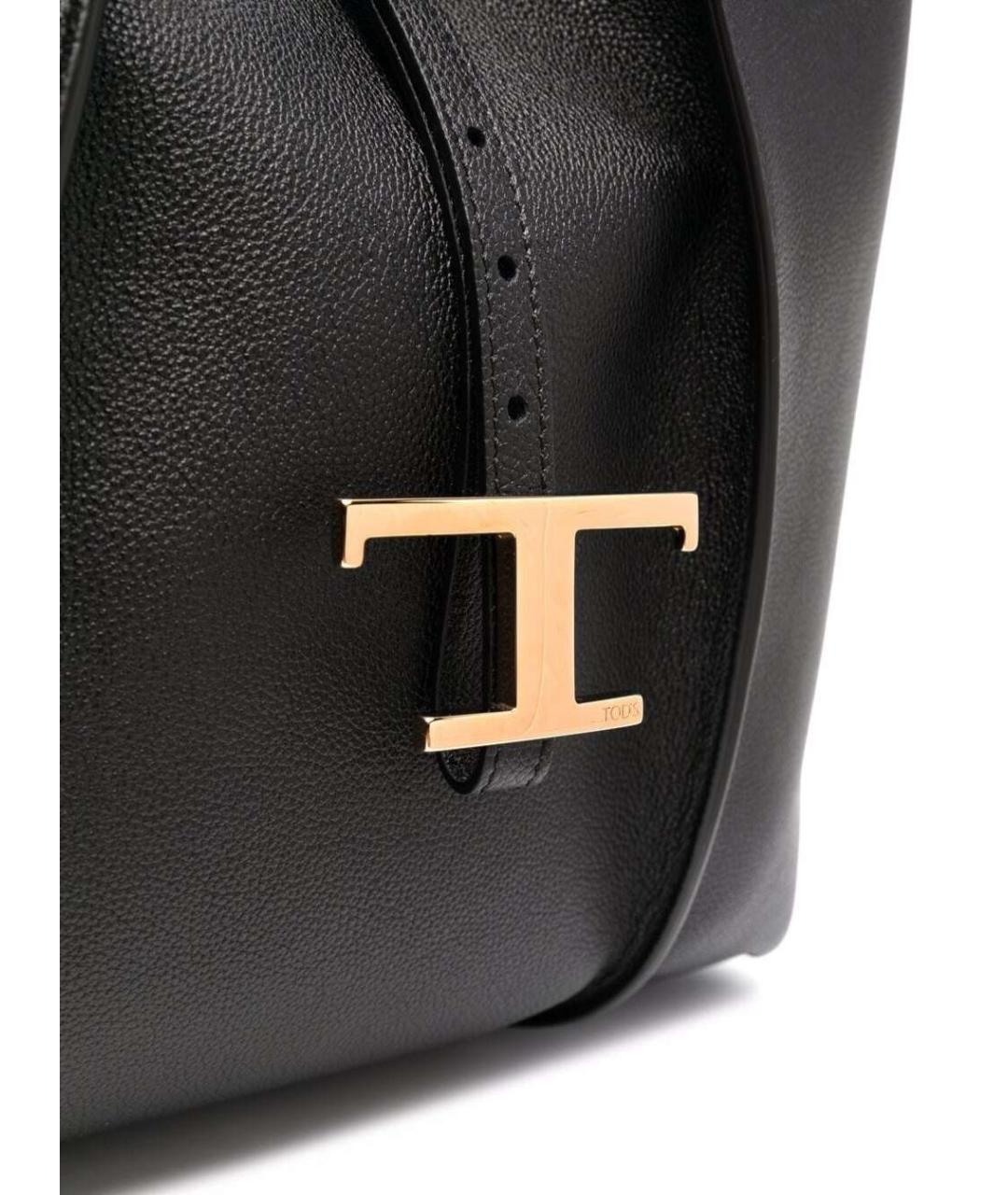 TOD'S Черная кожаная сумка тоут, фото 4