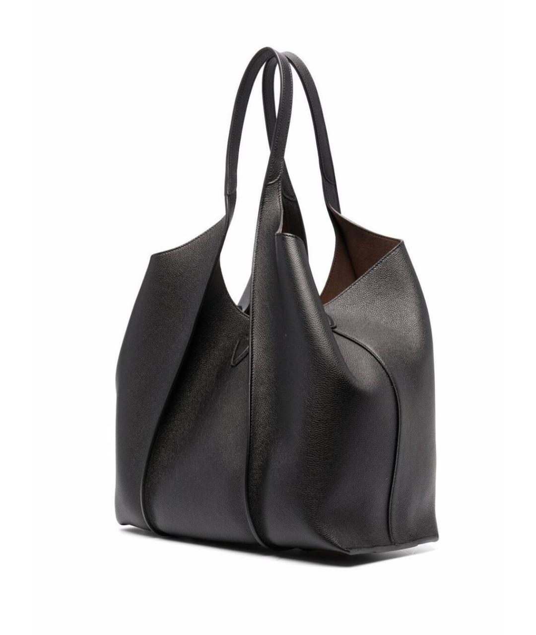 TOD'S Черная кожаная сумка тоут, фото 2