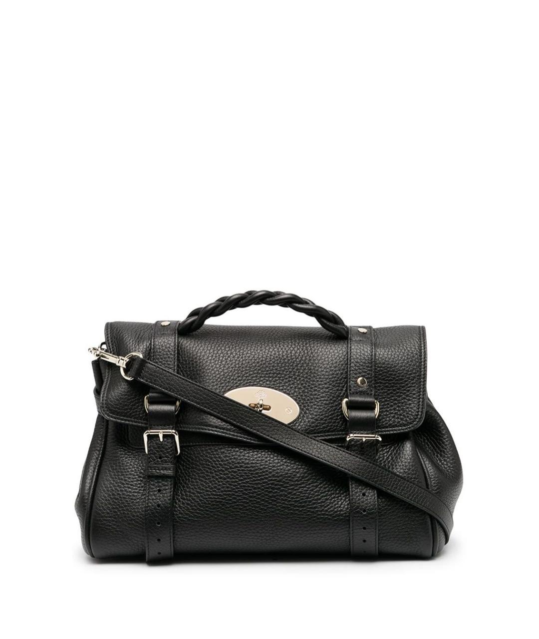 MULBERRY Черная кожаная сумка с короткими ручками, фото 1